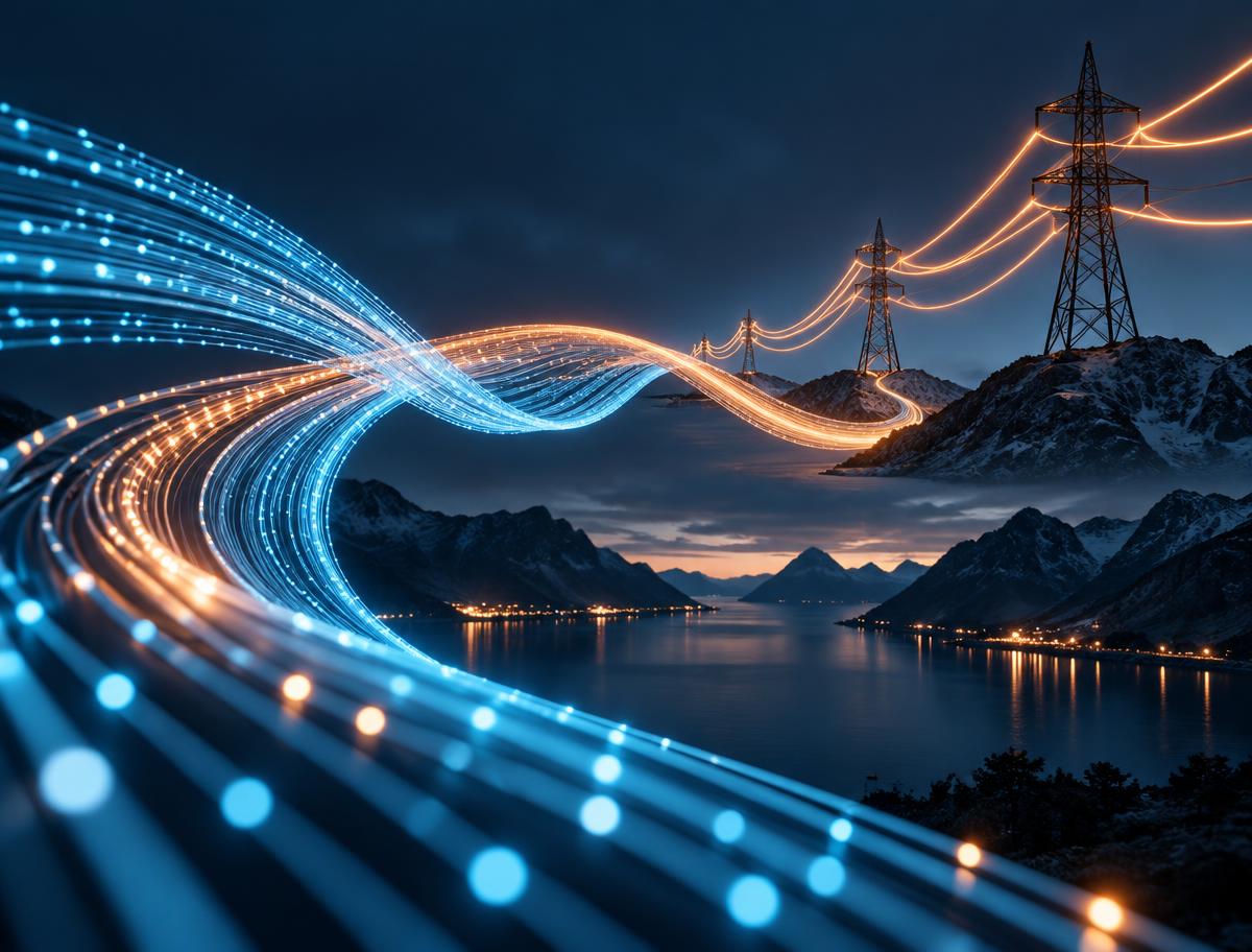 Fiber och elnät som möts i svensk miljö